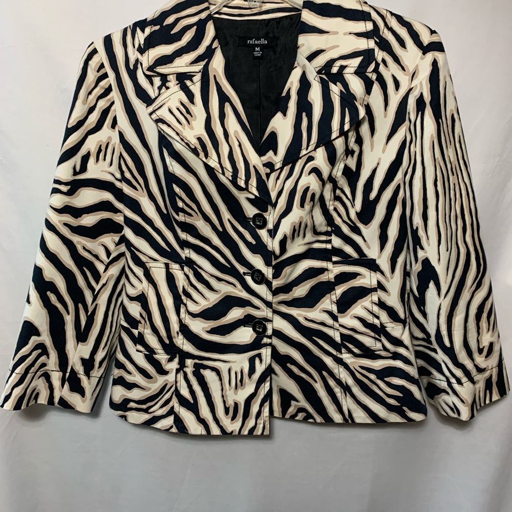 RAFAELLA womens, size M, animal print lined jacket.